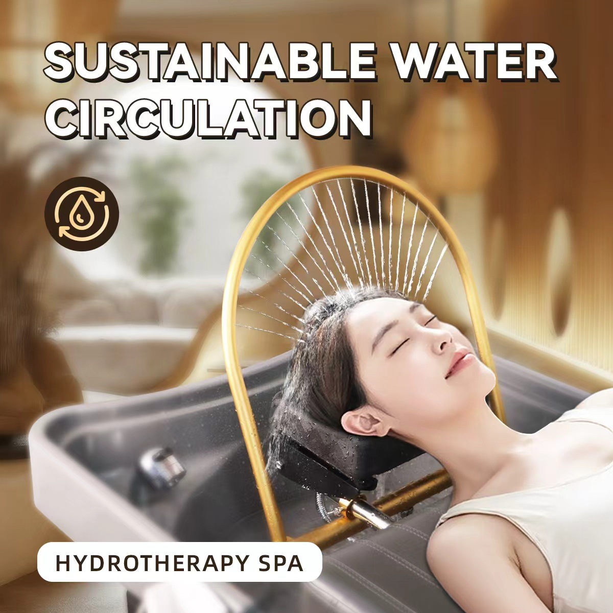 2025 cama de lavado de cabello tailandesa de circulación de agua transfronteriza Amazon para salón de peluquería de lavado de cabello conjunto de accesorios de bañera