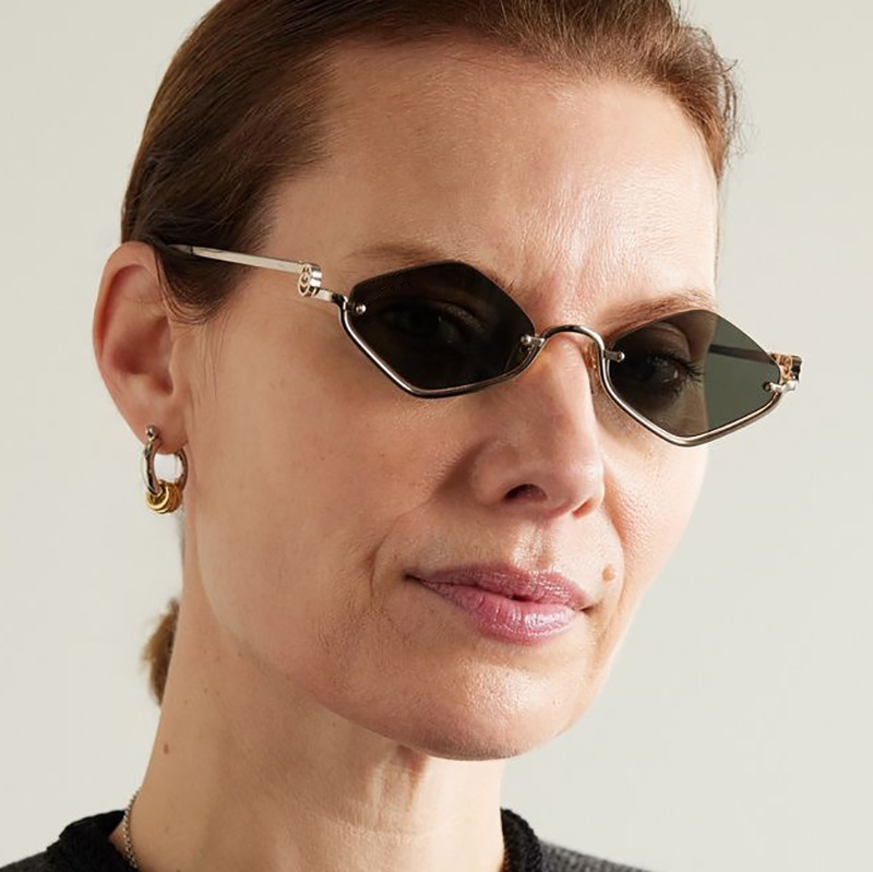 Nuevas gafas de sol de sentido avanzado de viaje de medio marco de metal de película marina transfronteriza