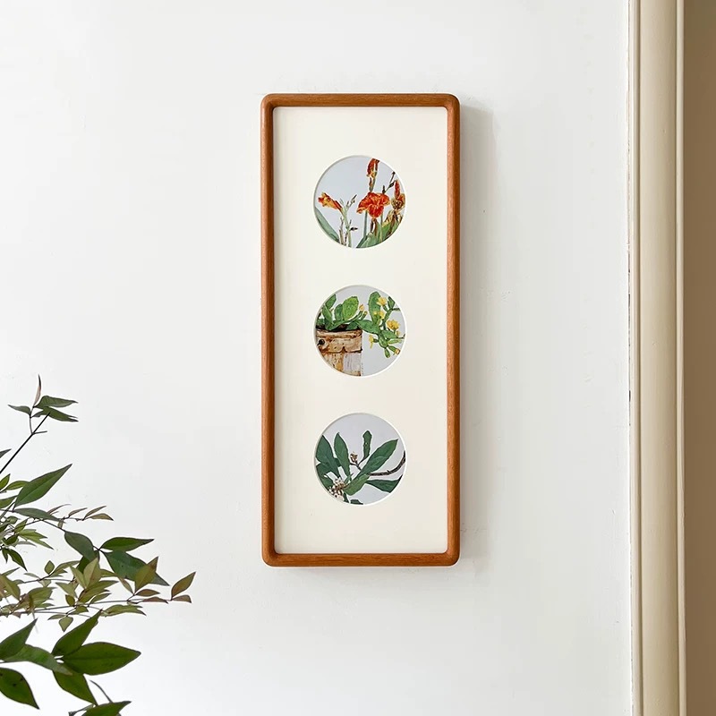 DIY手写毛笔书法画画空白实木圆角榫卯相框摆件摆台创作礼物画框