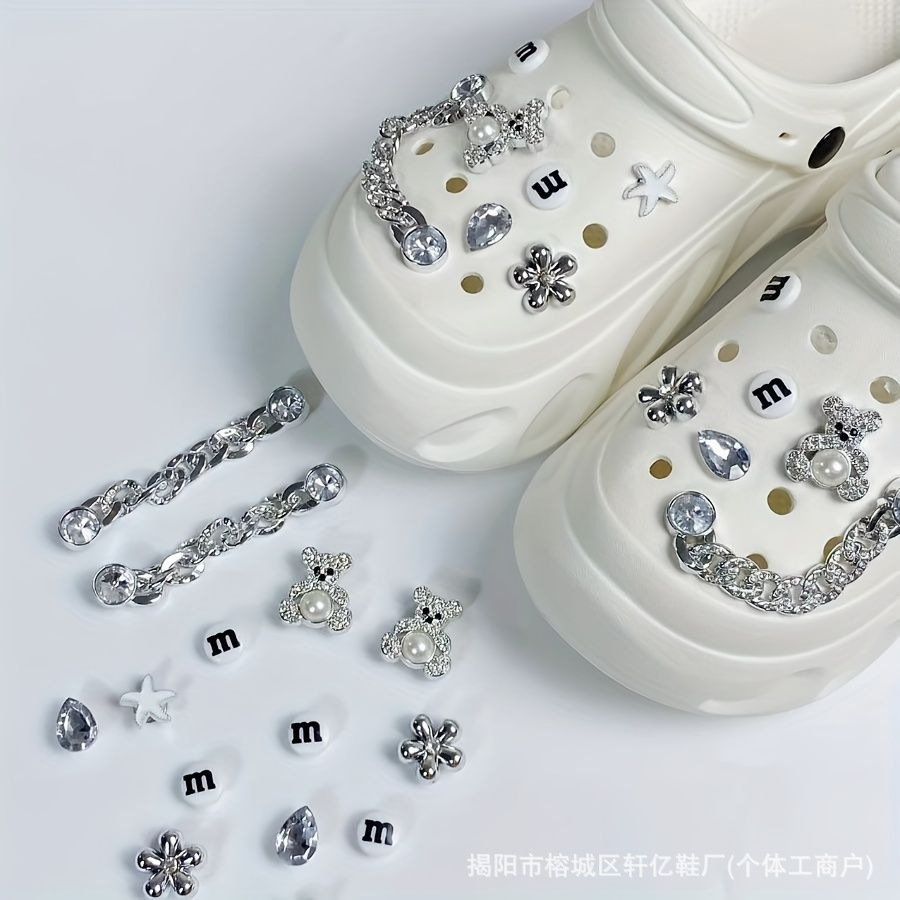 Nuevo ramo, zapatos de flores, agujeros de flores, accesorios de perlas tridimensionales de alta calidad, accesorios de bricolaje decorativos, zapatos de fragancia desmontables