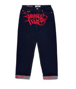 Europa y América hip hop marca de moda americana retro hombres pantalones impresos elásticos neutros calle verano casual Pantalones rectos