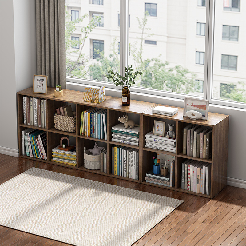 Simple bookcase bookshelf combination grid cabinet floor-standing low cabinet storage cabinet simple wall storage cabinet multi-layer storage cabinet