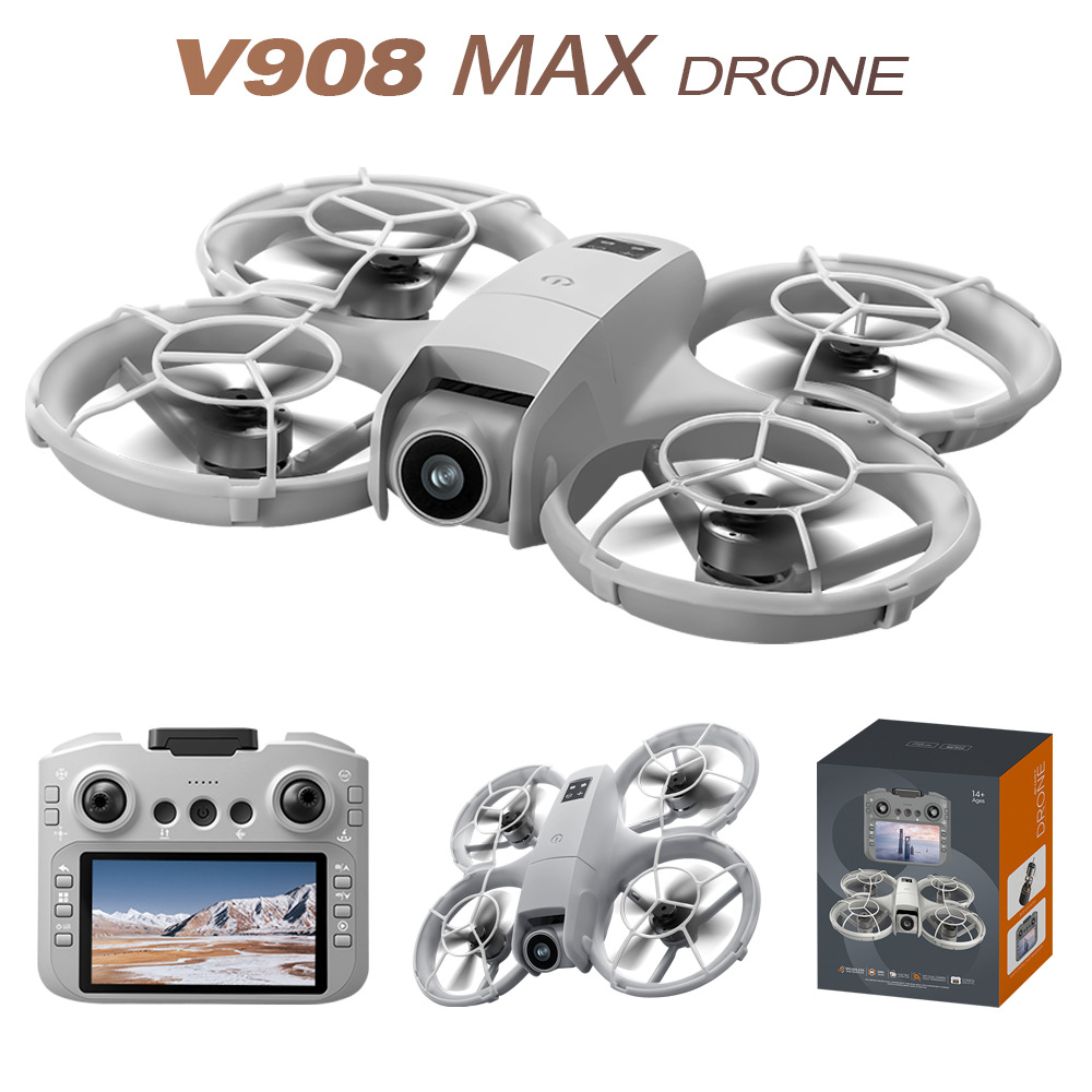 Cross-Border V908Max Drone Brushless Motor with Screen Aerial Photography Aircraft Foldableing Remote Control Aircraft Export Toys