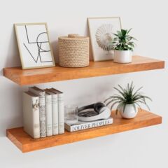 木製シンプルな壁掛けラック壁収納ラック無垢材ワンラインパーティションリビングルームの壁掛けブックフラワーラック