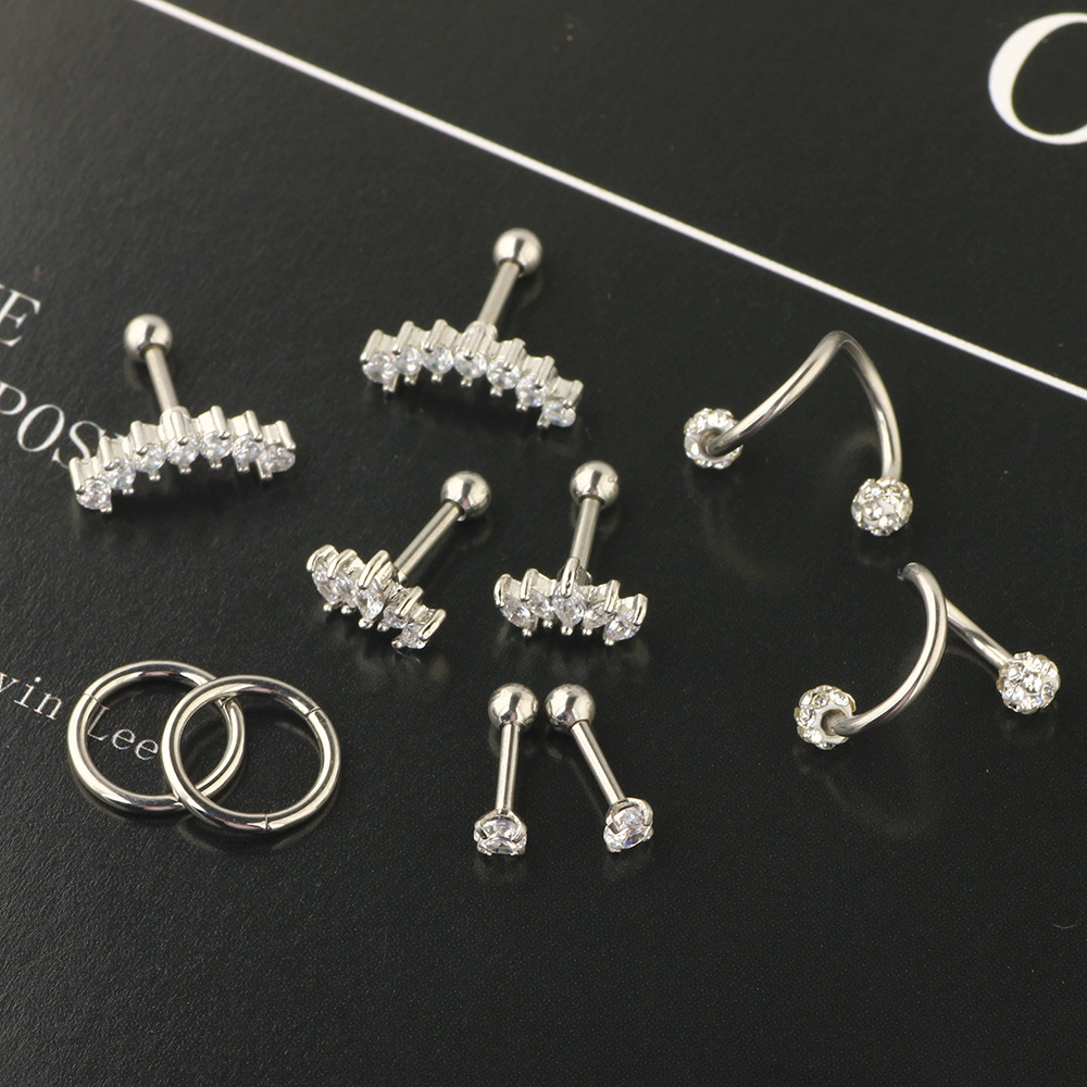 Pointed titanium steel lip stud product view