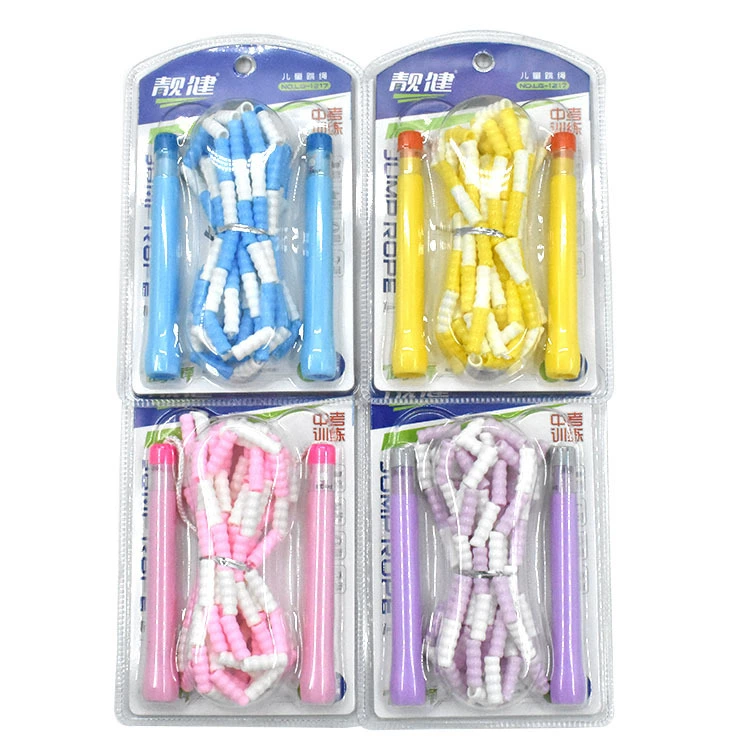 Детская бамбуковая скакалка, мягкая скакалка с бусинами для экзаменов на поступление в среднюю школу, спортивное снаряжение для учащихся начальной школы и детского сада.