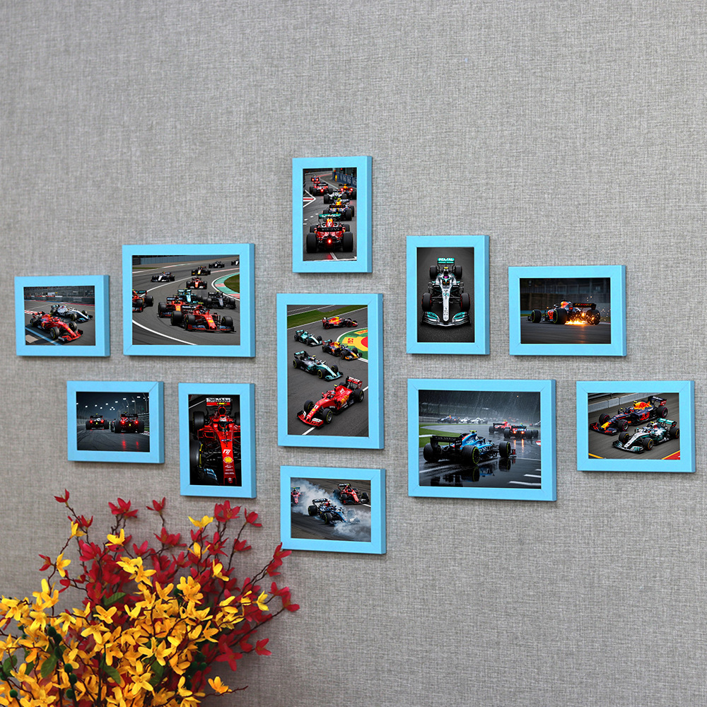 Nuevo póster de Fórmula 1 Fans regalo de pared marco de fotos combinación de fondo de decoración de pared de fotos image 7