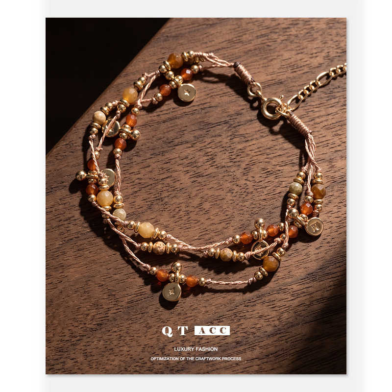 Niche designer bohemian exotic beaded bracelet, vintage versatile stackable autumn and winter new bracelet for women Niche designer bohemian exotic beaded bracelet, vintage versatile stackable autumn and winter new bracelet for women
