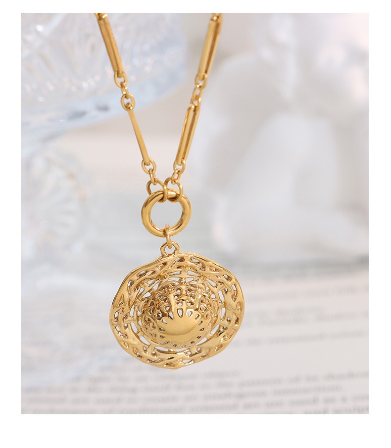 Retro Round Titanium Steel Womenu0027S Earrings Necklace