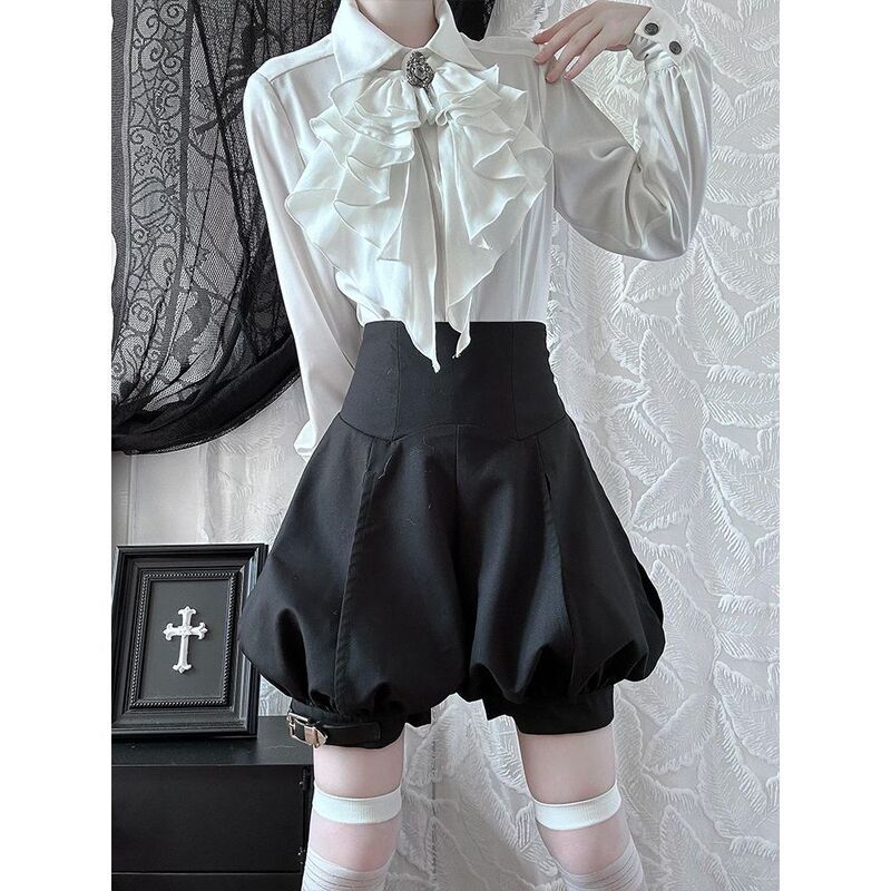 Concerto: Palace-style Prince Series Gothic Design Shawl Long-sleeve Shirt and Cuffed Lantern Pants Three-piece Set