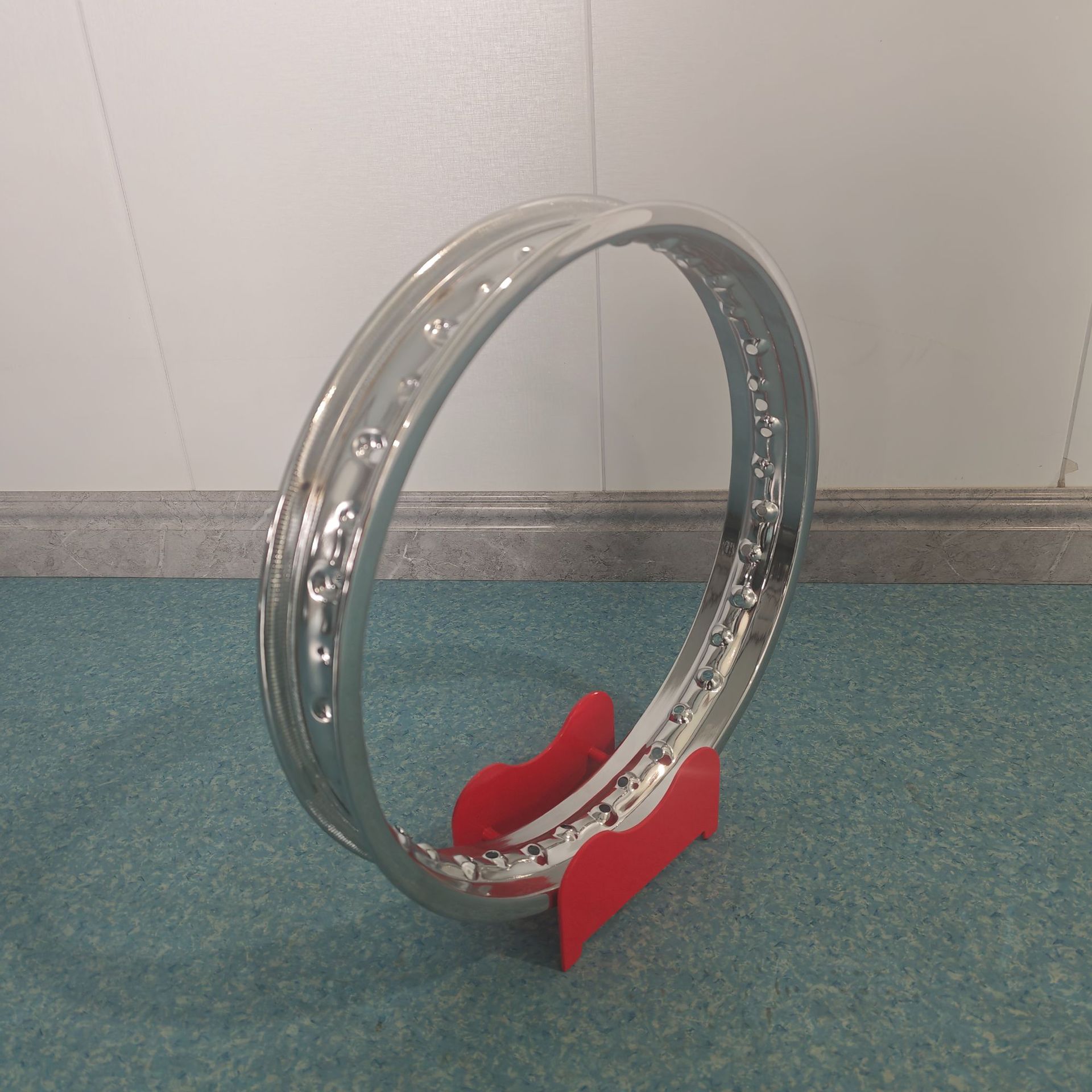 Motorcycle Chrome-Spoked Steel Rim 16inch Universal Wheel Rim for Off-Road Vintage Vehicles 36-Hole Modified Wire Rim