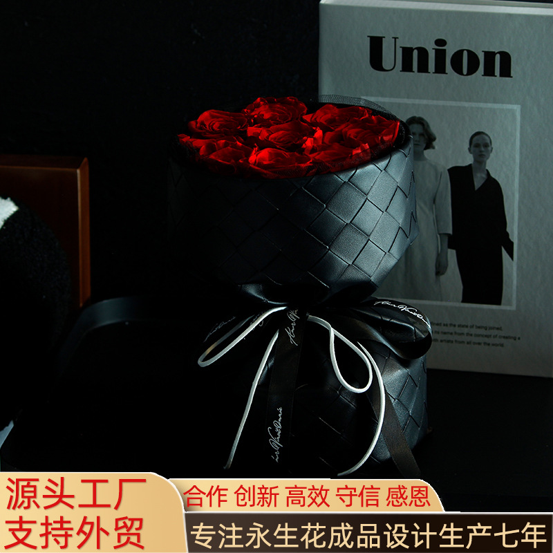 Regalo de Navidad, ramo de flores eternas, rosa, regalo para pareja, cumpleaños de chica, Día de San Valentín, flor seca, flor hecha a mano