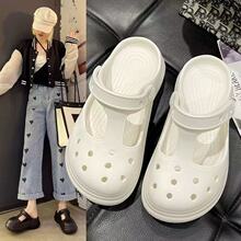 夏季新款外穿洞洞女款EVA轻便防滑花园沙滩鞋包头护士沙滩拖鞋