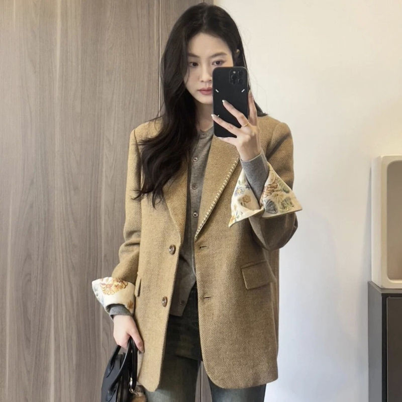 西装外套女韩版气质高级感春季新款设计感小众宽松显瘦西服上衣潮|undefined
