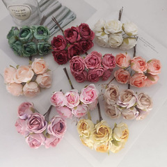 Elegant Retro Artificial Rose DIY Wreath Accessories Material Fake Flowers Hanfu Headpiece Bouquet Gift Box Decoration