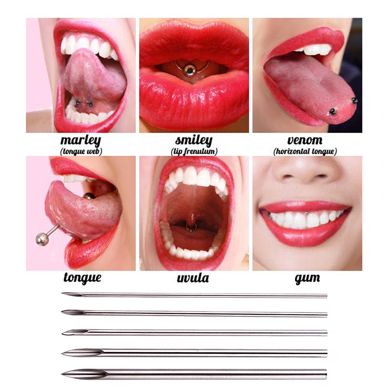 Equipo de tatuaje Rongtian Aguja de perforación desechable Aguja de perforación de acero inoxidable Aguja de perforación Herramienta de perforación Transfronteriza al por mayor 100 piezas