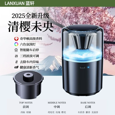 Car Perfume Aromatherapy Fragrance, High-End Car Perfume, Cloud - qingying-weiyang-car-start-and-stop-full-car-fragrance-in-seconds-six-color-ambient-light