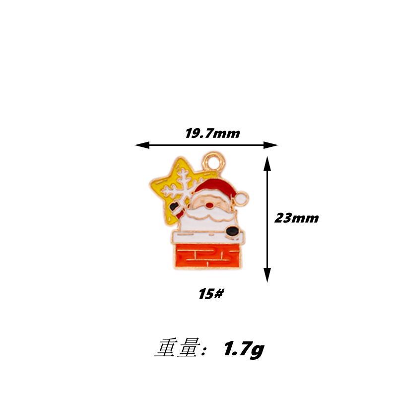 クリスマス漫画 DIY 合金ドリップオイルゴールデンホワイト K サンタクローススノーフレークヘラジカクリスマス猫アクセサリー|undefined
