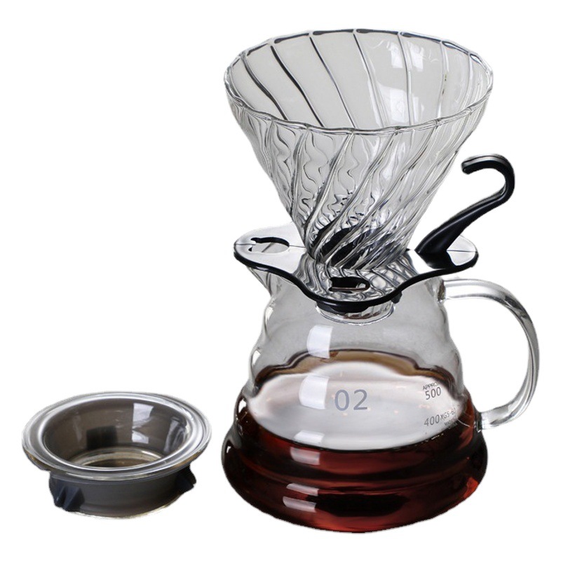 Fábrica al por mayor mano vidrio cafetera nube olla filtro taza filtro compartir olla traje logotipo puede ser impreso