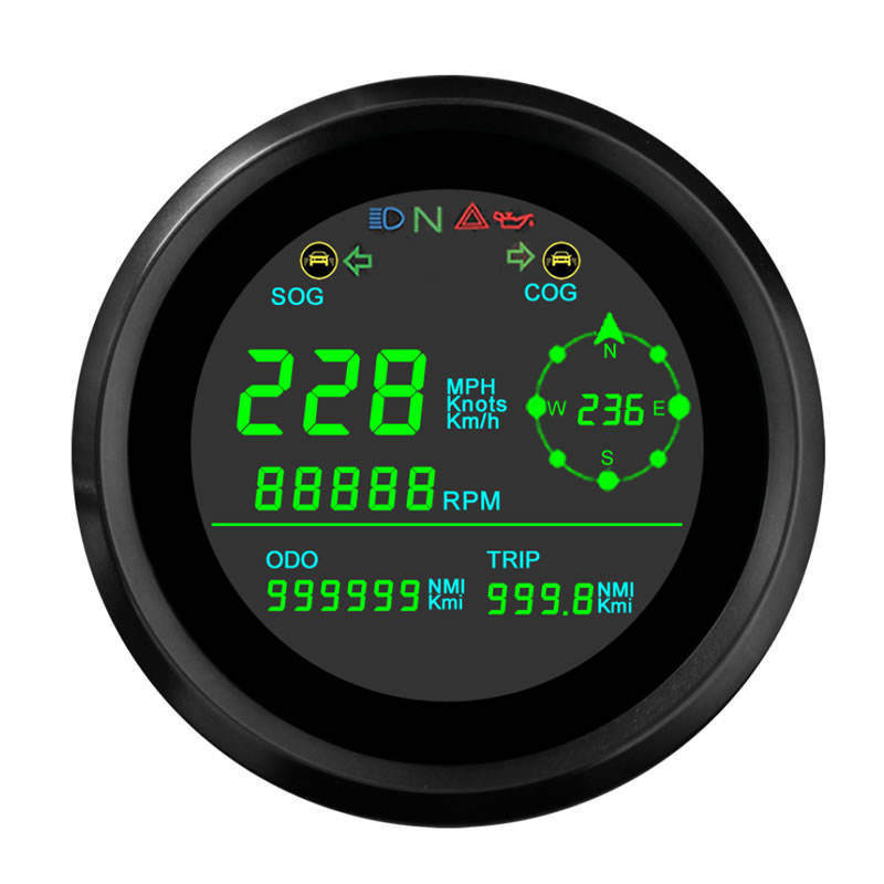 Motorcycle 85mm GPS speedometer total mileage Subtotal mileage speed speed two-in-one multifunctional LCD meter