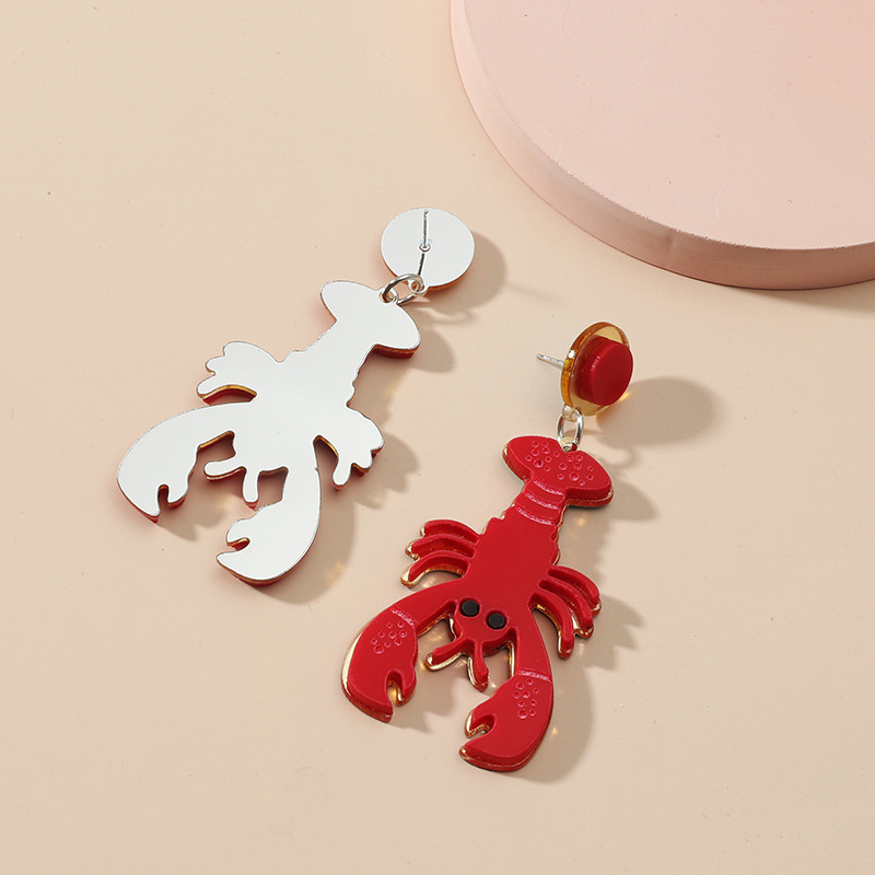 Wholesale Jewelry Three-dimensional Lobster Earrings Nihaojewelry display picture 2