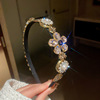 Fashionable universal headband, trend hair accessory, European style, diamond encrusted, simple and elegant design, internet celebrity