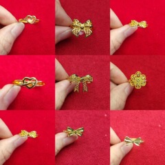レトロリングバイナリストア露店ナイトマーケット供給卸売レトロ蓮の葉彫刻組み合わせセットリング