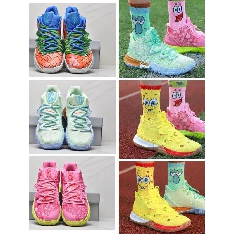 Irving 5Th Generation Squidward Patrick Star Pineapple House Mandarin Duck Spongebob Smiley Starry Sky Men's and Women's Basketball Shoes for Big Children