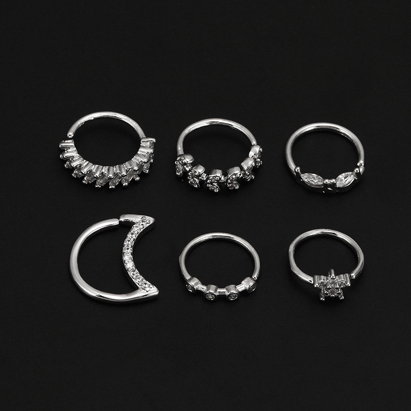 Simple Style Star Copper Inlay Zircon Nose Ring display picture 4