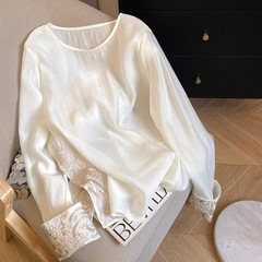 新中式刺繍入りスリットデザイン長袖シャツ レディース 2025春秋新作 薄手日焼け止めシャツ