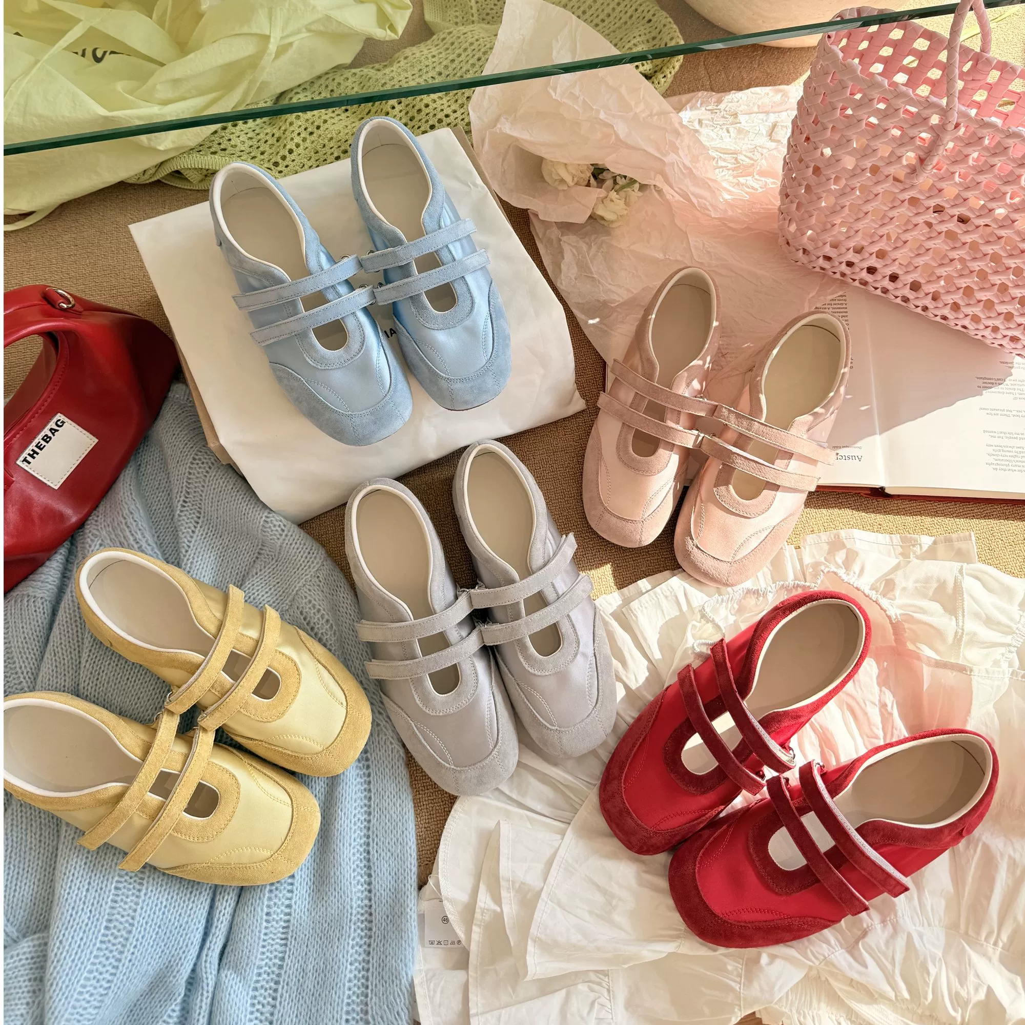 2025 новые универсальные весенне-летние модные плоские повседневные туфли Мэри Джейн на липучке для женщин