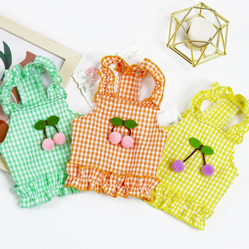 Одежда для домашних животных Одежда для собак Одежда для щенков одежда весна-лето тонкое платье 22 Cherry Bubble юбка