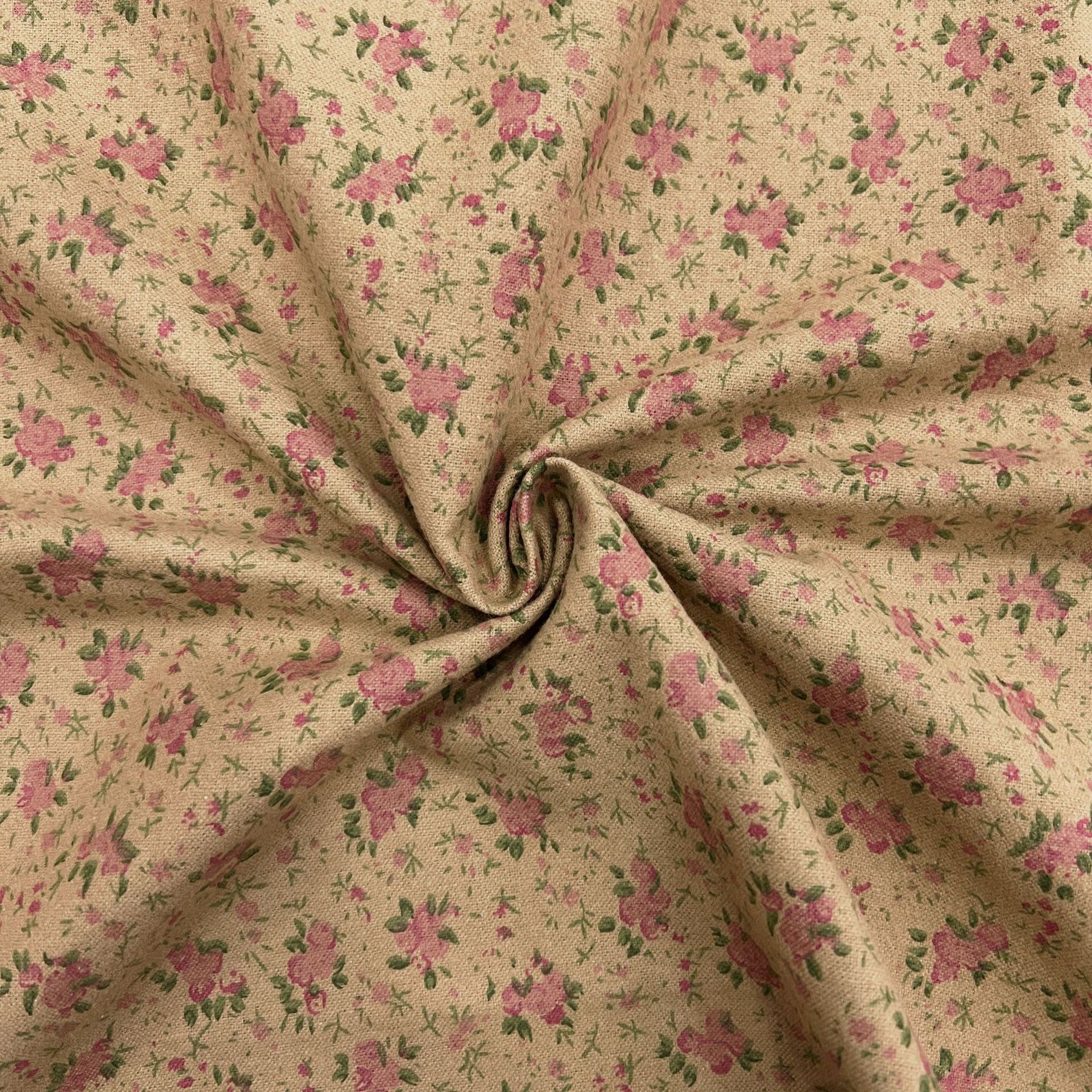 22078#茹果花-DZ01-49#驼色印粉花