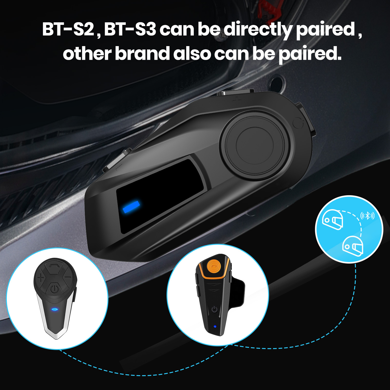 Neutral S6 Helmet Bluetooth Headset Motorcycle Helmet Headset Riding Headset Noise-Canceling Headset 3-Person Intercom