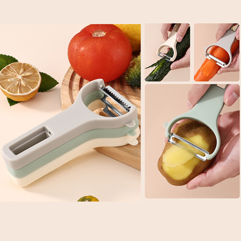 现货三件套组合瓜刨 多功能不锈钢削皮刀  创意折叠刨 蔬菜削皮器