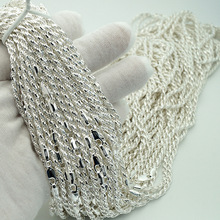 925纯银扭绳链条高级感项链配饰女diy吊坠毛衣链跨境珠宝首饰饰品