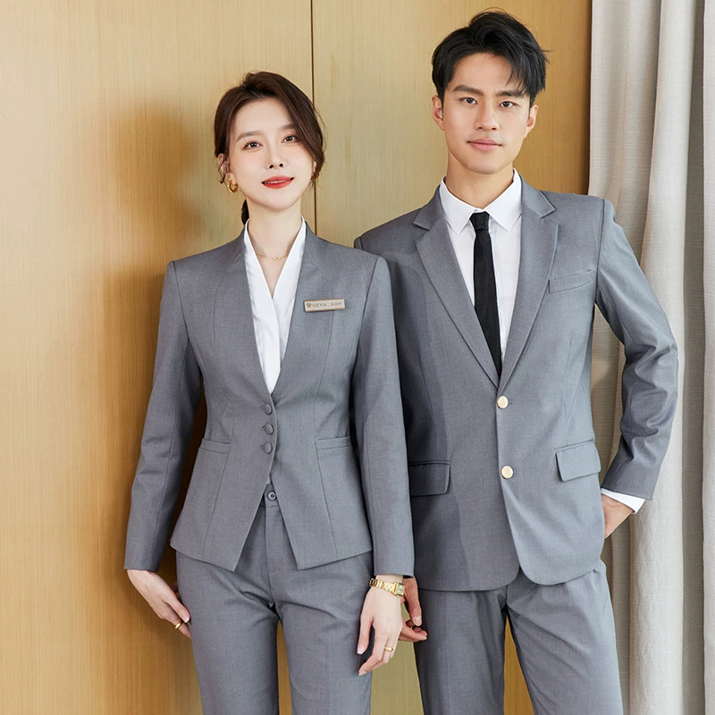Профессиональный костюм костюм с длинными рукавами для мужчин и женщин весной и осенью