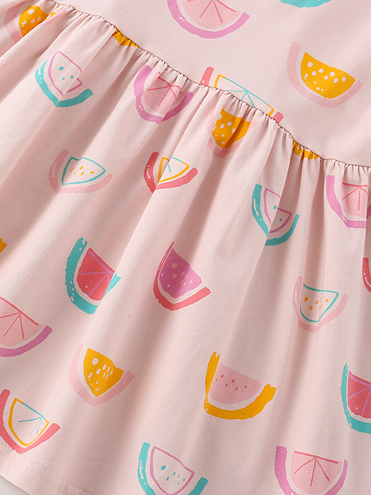 Vestido de princesa de niña de estilo europeo y americano malwee transfronterizo, vestido de niña de manga corta con cuello redondo para niños de verano