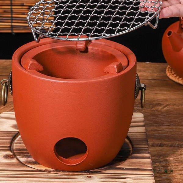 Charcoal Stove for Brewing Tea, Side-Handle Ceramic Kettle, Heat-Resistant Stove, Wind Stove, Large Charcoal Stove, Large Capacity Sand Kettle, Tea Brewing Stove