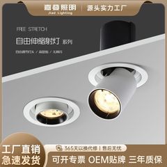 嵌入式拉伸led射灯家用客厅方形天花筒灯服装店商铺可调角伸缩灯