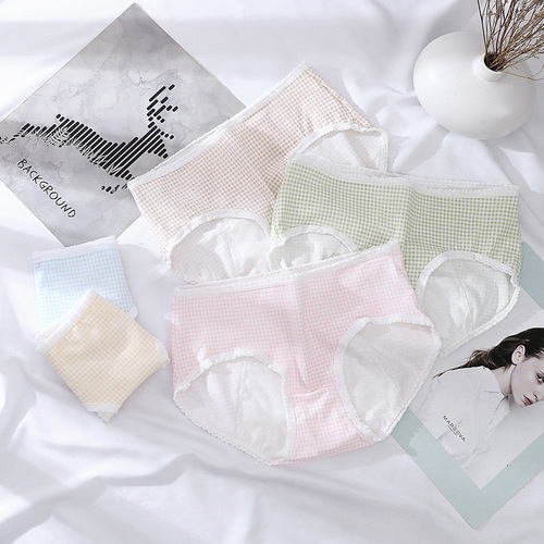 Pure cotton menstrual pants underwear women's mid-waist menstrual period aunt's leak-proof cotton sanitary pants girl's briefs