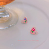 Universal earrings, fashionable silver needle from pearl, flowered, silver 925 sample