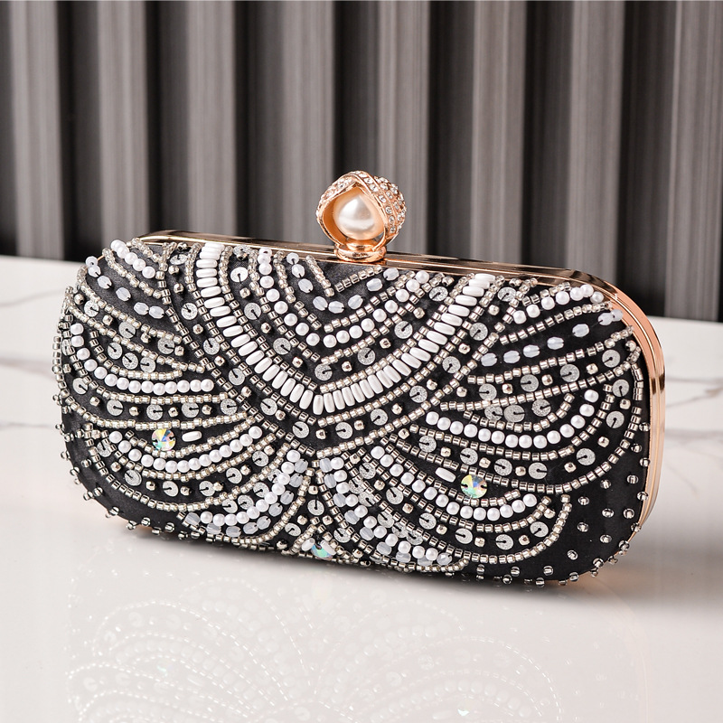 Nuevo bolso de cena transfronterizo para damas, bolso de noche bordado con diamantes, bolso de fiesta, bolso de vestido diagonal, bolso de novia