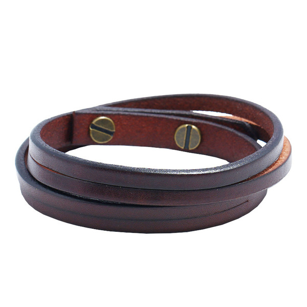 Men's retro leather bracelet