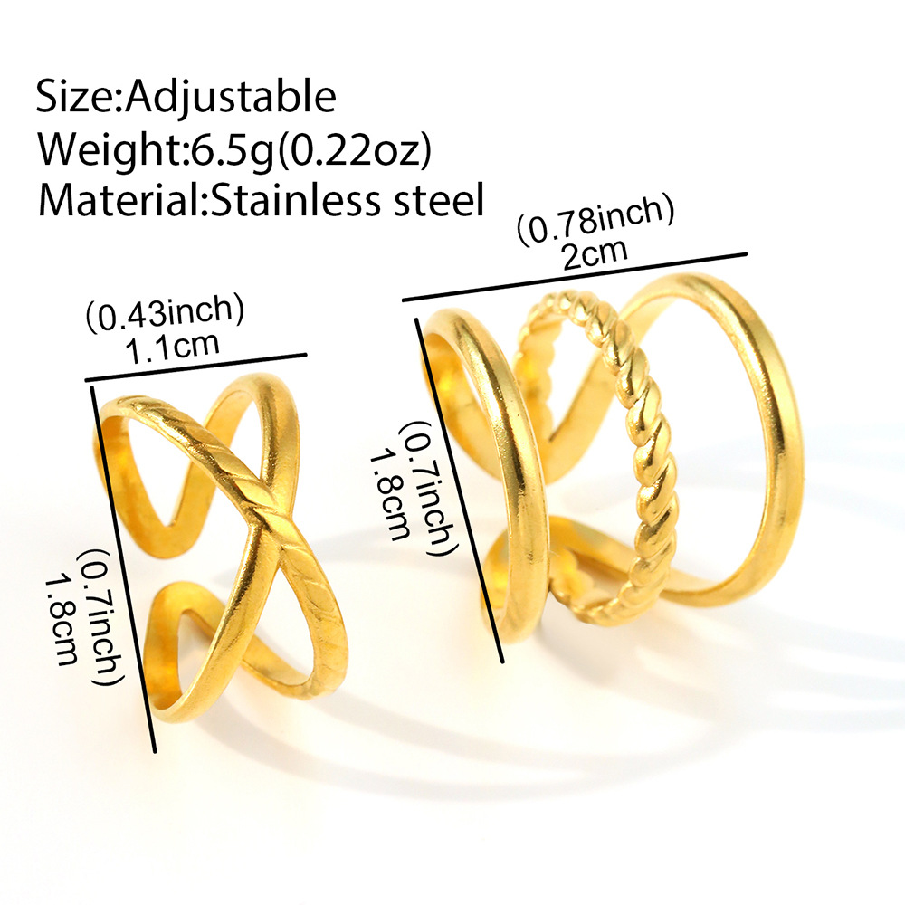 Solid Color Pattern Wholesale Jewelry Hip-Hop Retro Solid Color 304 Stainless Steel Plating Rings