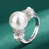 White jewelry, fashionable design ring from pearl, European style, trend of season