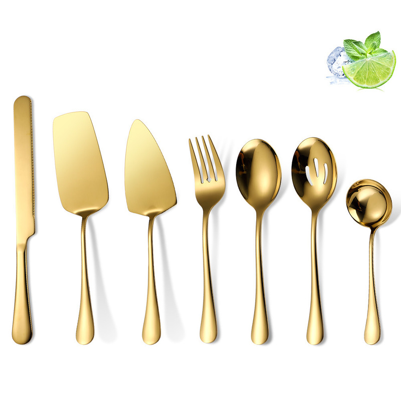 Amazon 12-inch stainless steel cake knife banquet public service slotted spoon bread knife shovel dessert tableware suit