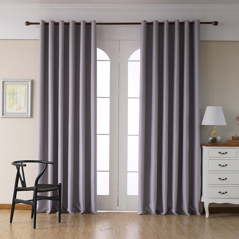 Amazon AliExpress factory direct high precision full shading living room bedroom modern simple solid color finished curtain