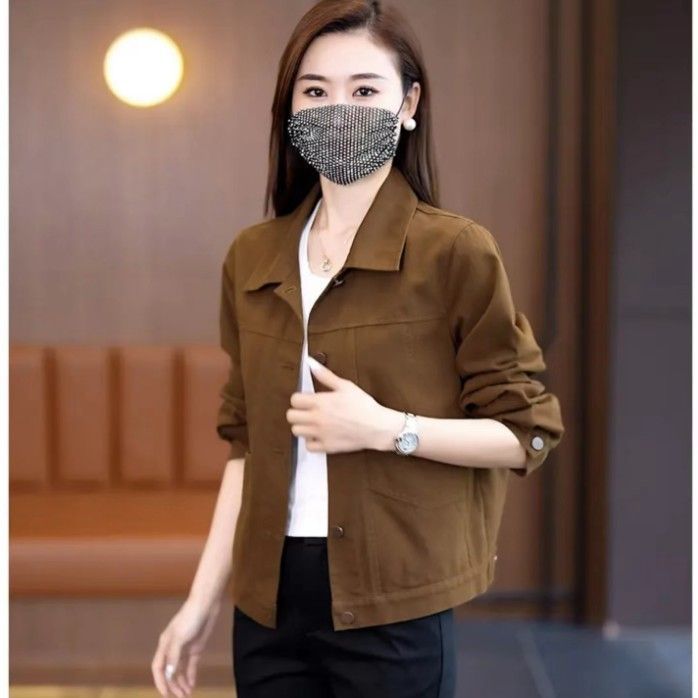 棉短款外套女2025秋季新款小个子洗水棉工装时尚洋气休闲夹克衫|undefined
