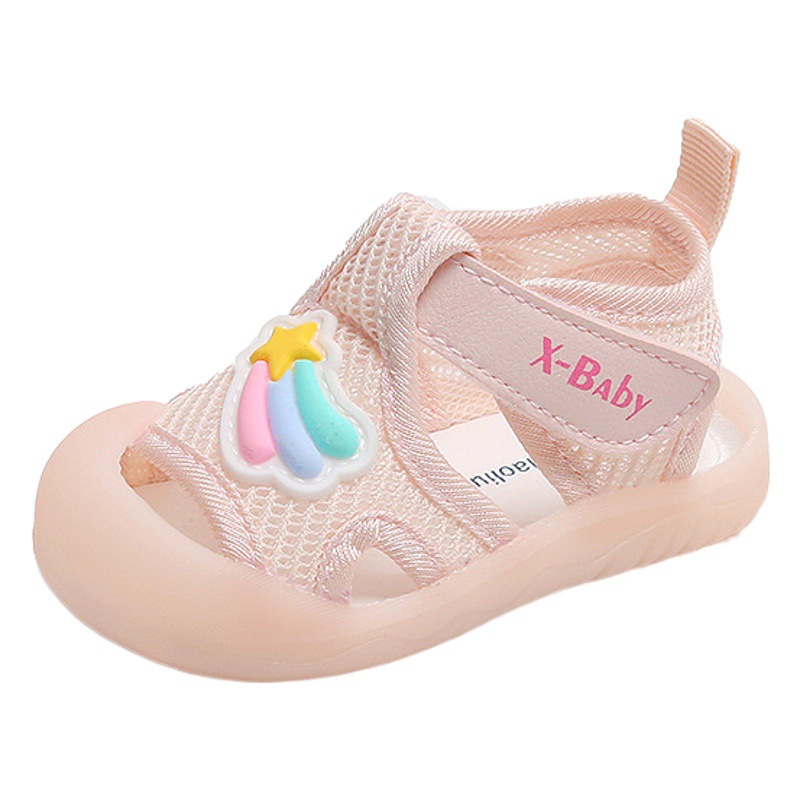 Sandalias de bebé de verano antideslizante inferior suave bebé de los hombres 1-2 años de edad zapatos cerrados de las mujeres zapatos de bebé transpirable sandalias de niño infantil